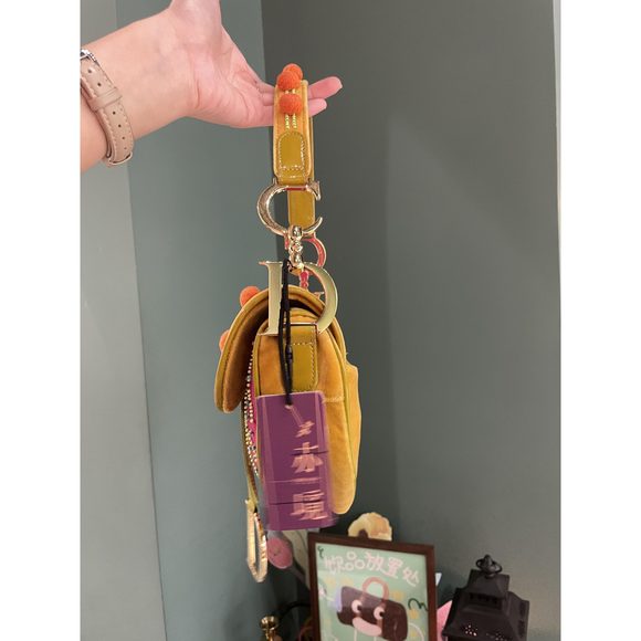 Limited Edition John Galliano era Dior Saddle bag with pompom and bead - Picture 7 of 16